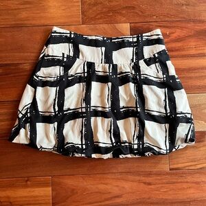 The Limited Black and Cream Silk Skirt